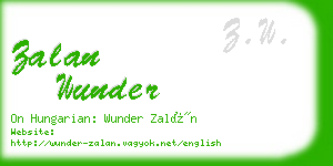 zalan wunder business card